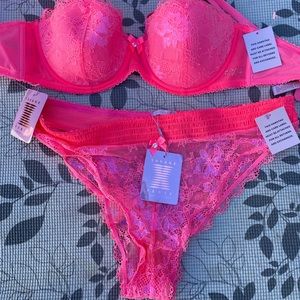 Cross Cross Demi Cup Bra and Panty Set